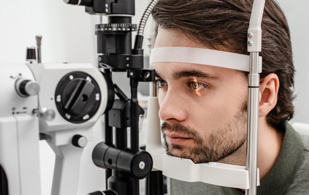 Man undergoing eye examination
