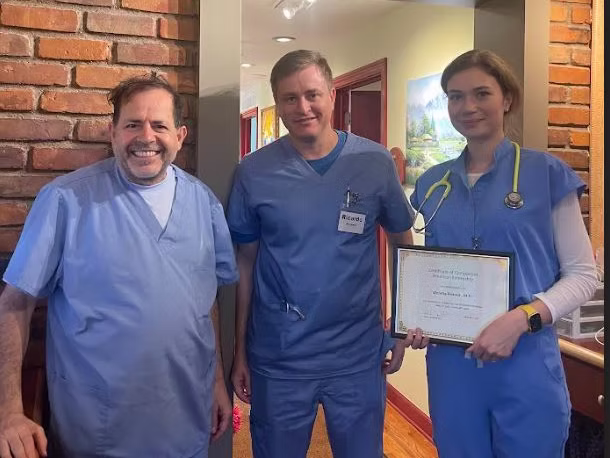 Healthcare team celebrating an achievement